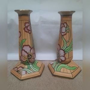 Handpainted Nippon Candleholders